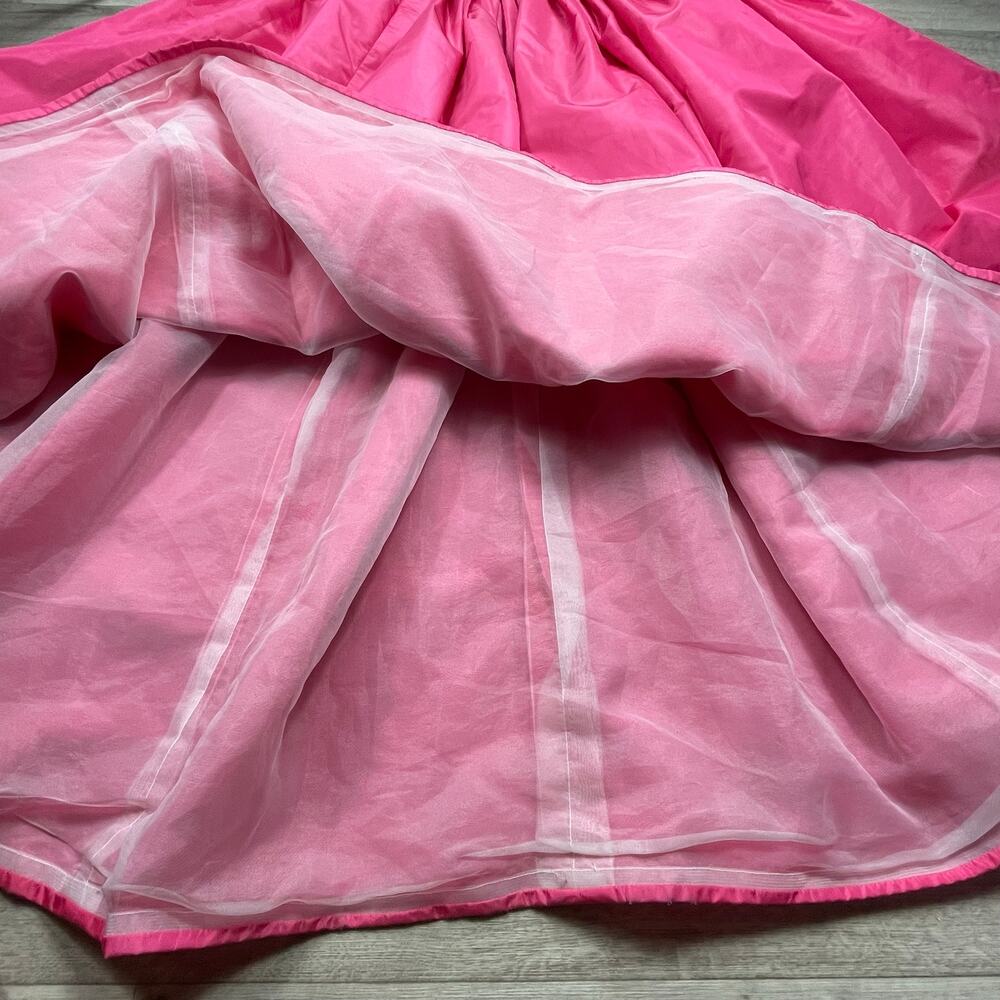🔥80s Victor Costa Sequin Embroider Strapless Barbiecore Taffeta Pink Ball Gown - Picture 11 of 17